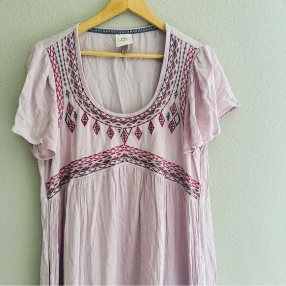 Knox Rose - Women's Short Sleeve Embroidered Dress - Pink - Medium - Picture 4 of 10